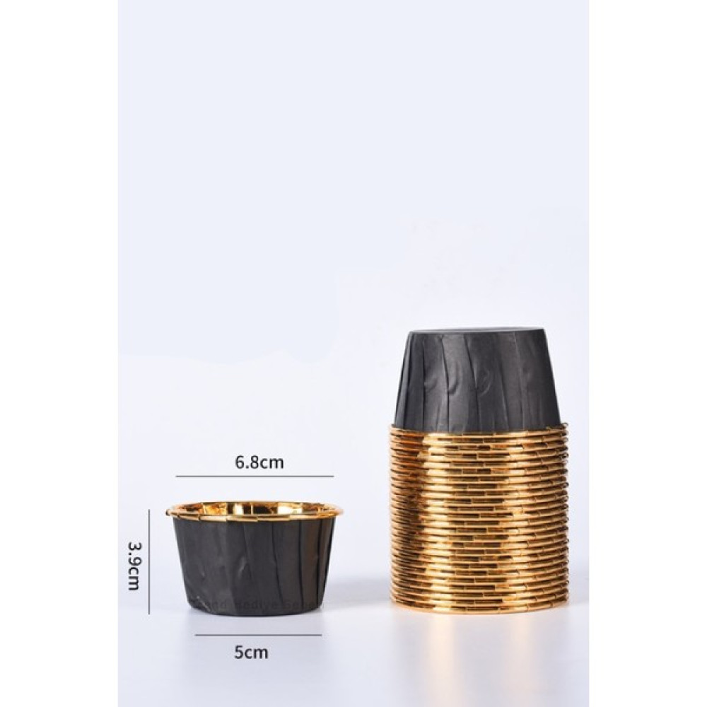 Trend Hediye Sepeti Siyah Gold Muffin Kek Kapsülü Cupcake Kalıbı 25'li Kek Kalıpları Fiyatı
