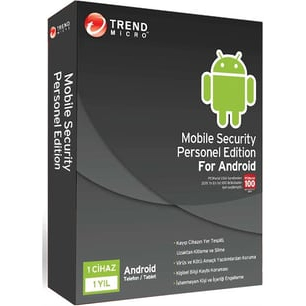 Trend Micro Mobil Virüs Programı 1 Yıl - 1 Kullanıcı - Mobil Antivirüs Yazılımları Fiyatı
