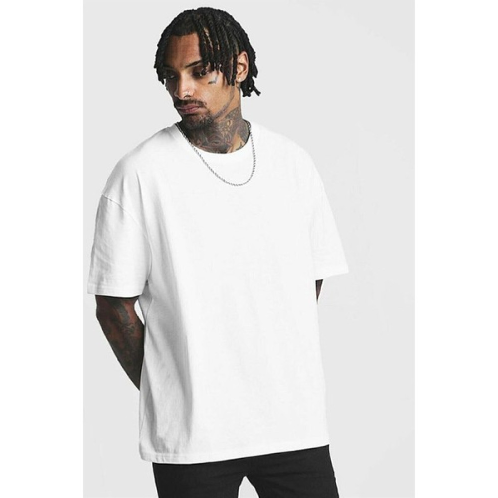 Trend Seninle Erkek Beyaz Düz Oversize T-Shirt Erkek T-shirt Fiyatı