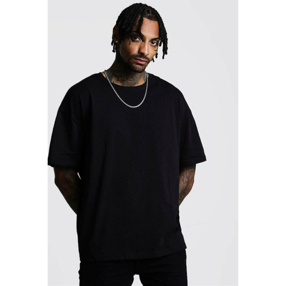 Trend Seninle Erkek Siyah Düz Oversize T-Shirt Erkek T-shirt Fiyatı