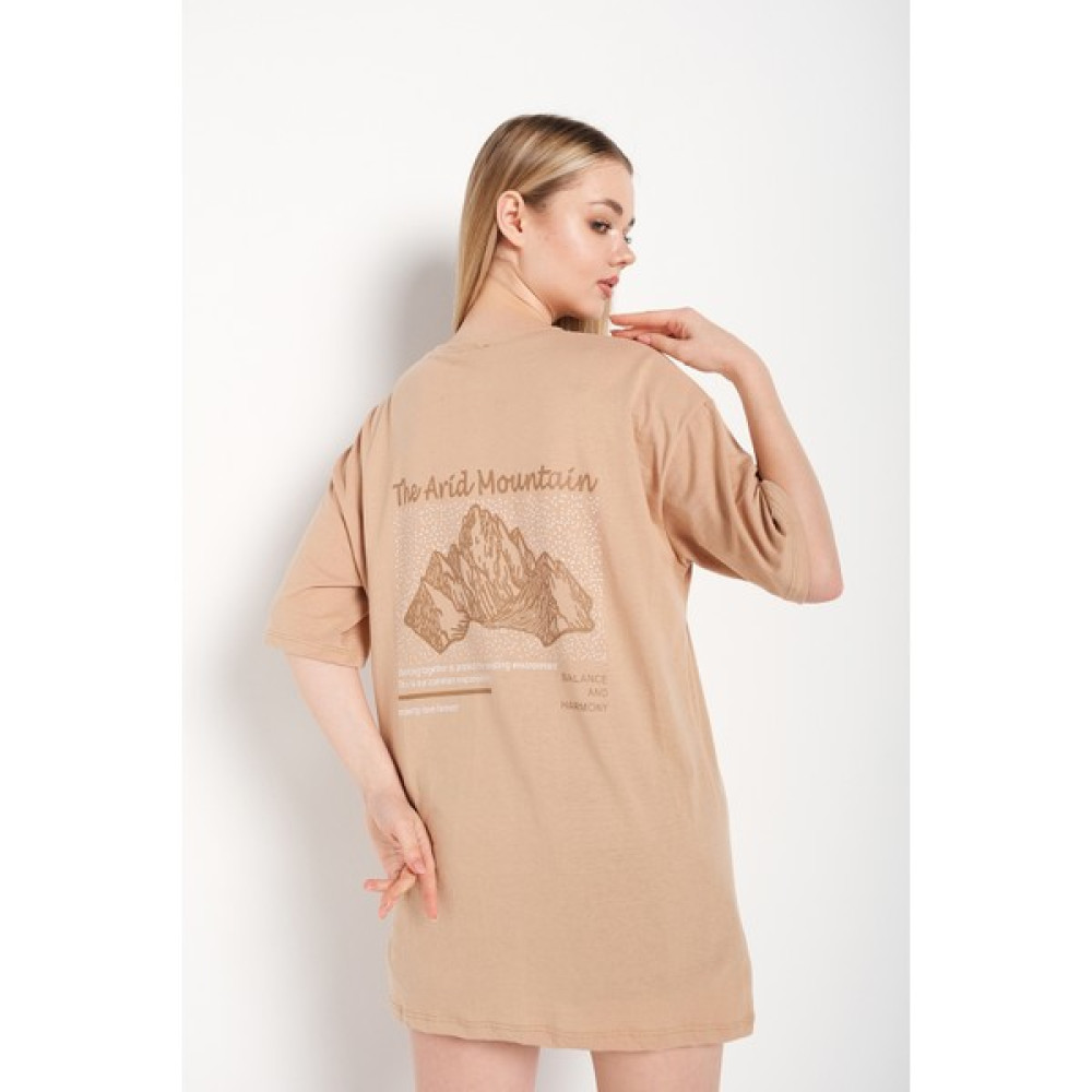 Trend Seninle Kadın Arid Mountain Baskılı Oversize T-Shirt Bayan T-shirt Fiyatı
