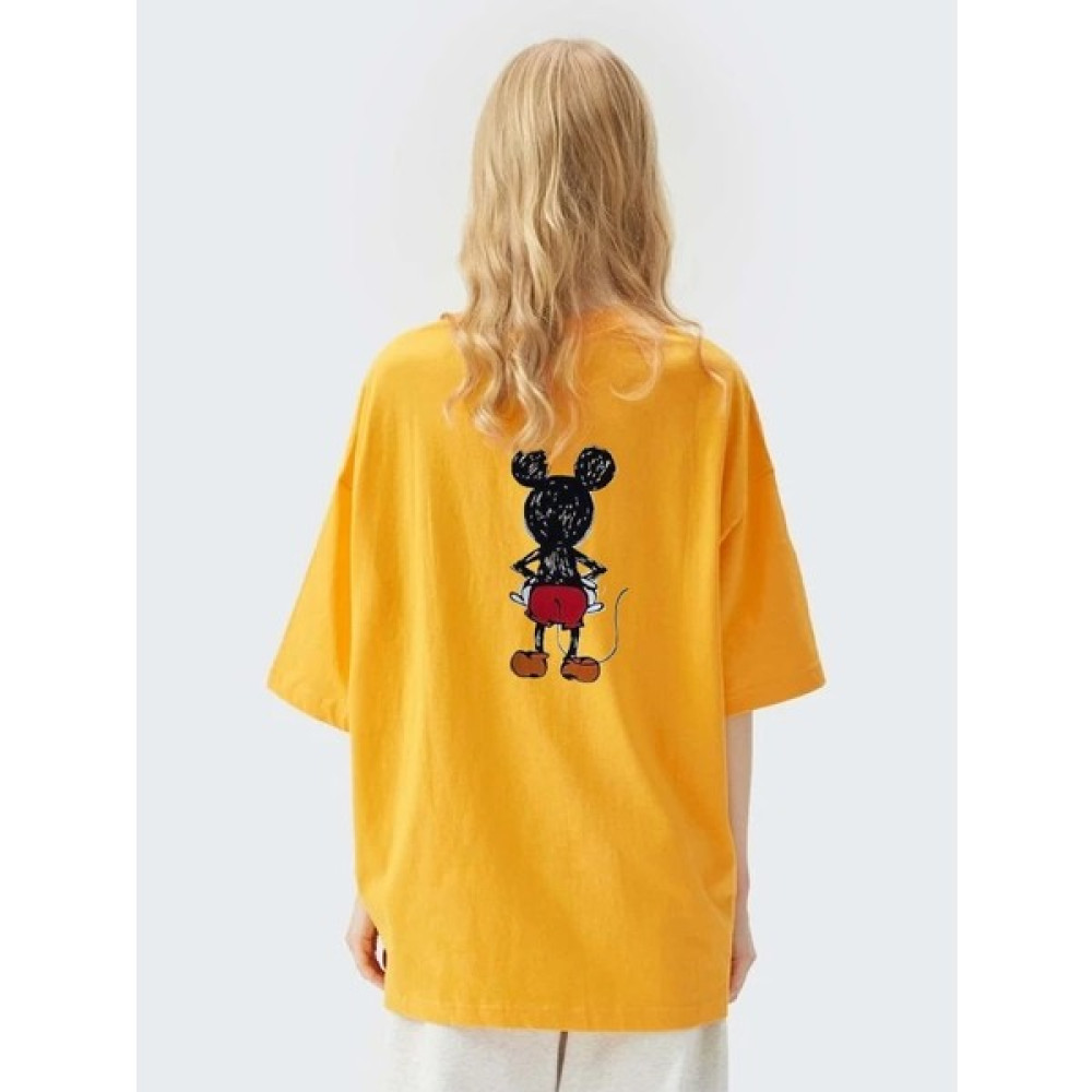 Trend Seninle Kadın Sırt Baskılı Mickey Mouse T-Shirt Bayan T-shirt Fiyatı