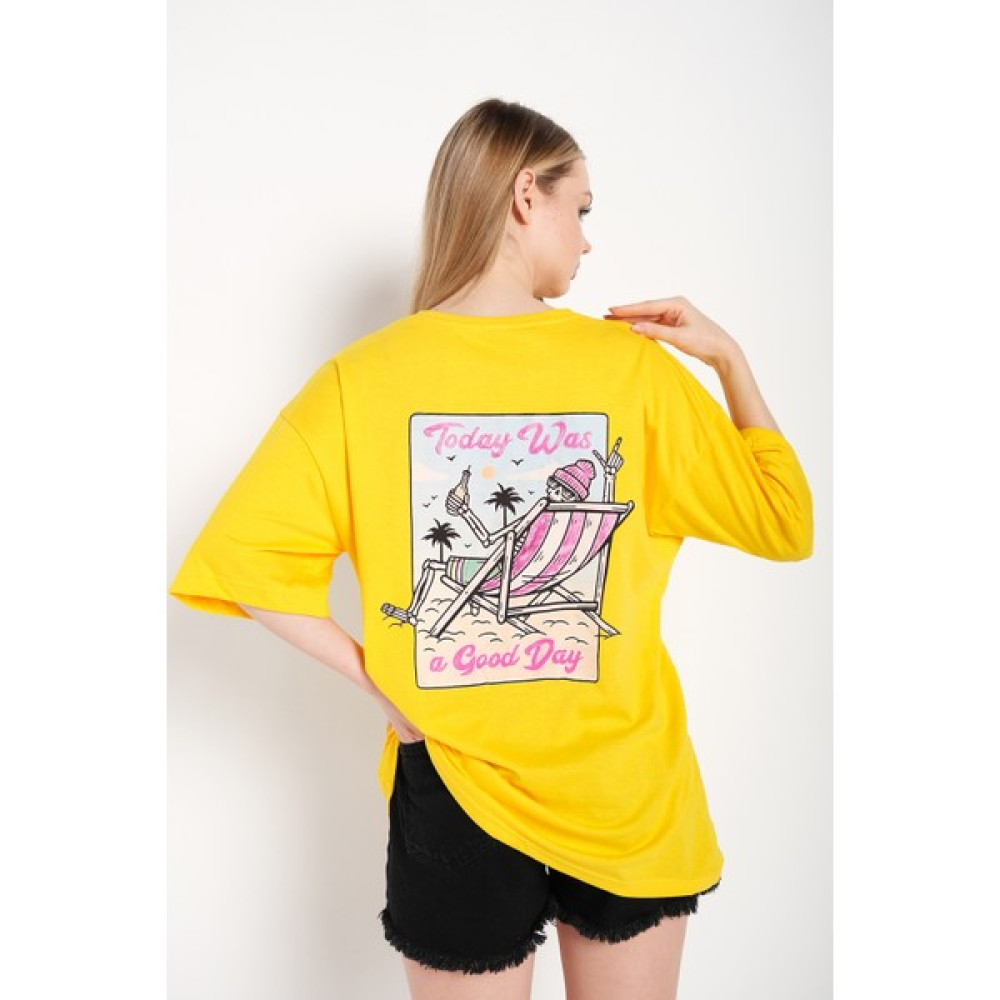 Trend Seninle Kadın Today Was Baskılı Oversize Tişört Bayan T-shirt Fiyatı