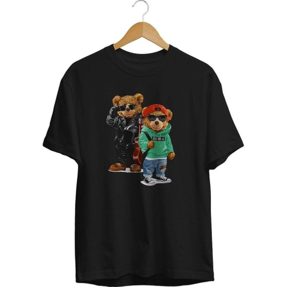 Trend Seninle Unisex Siyah Cool Ayılar Teddy Bear T-Shirt Bayan T-shirt Fiyatı