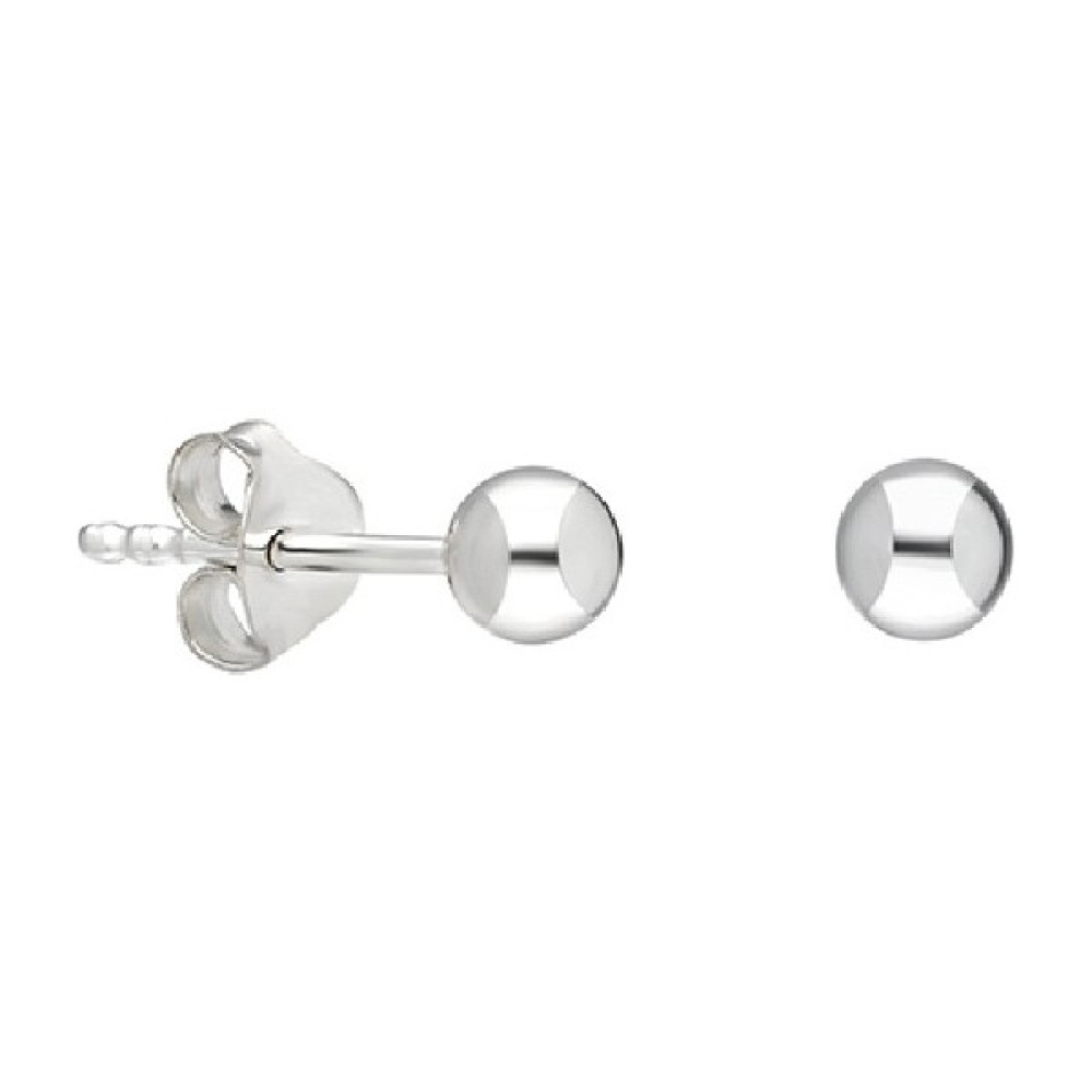 Trend Silver 95 Ayar Gümüş Kız Çocuk Ve Bebek 4 mm Rodyumlu Top Küpe Çivili Vidalı Küpe Gümüş Küpe Fiyatı