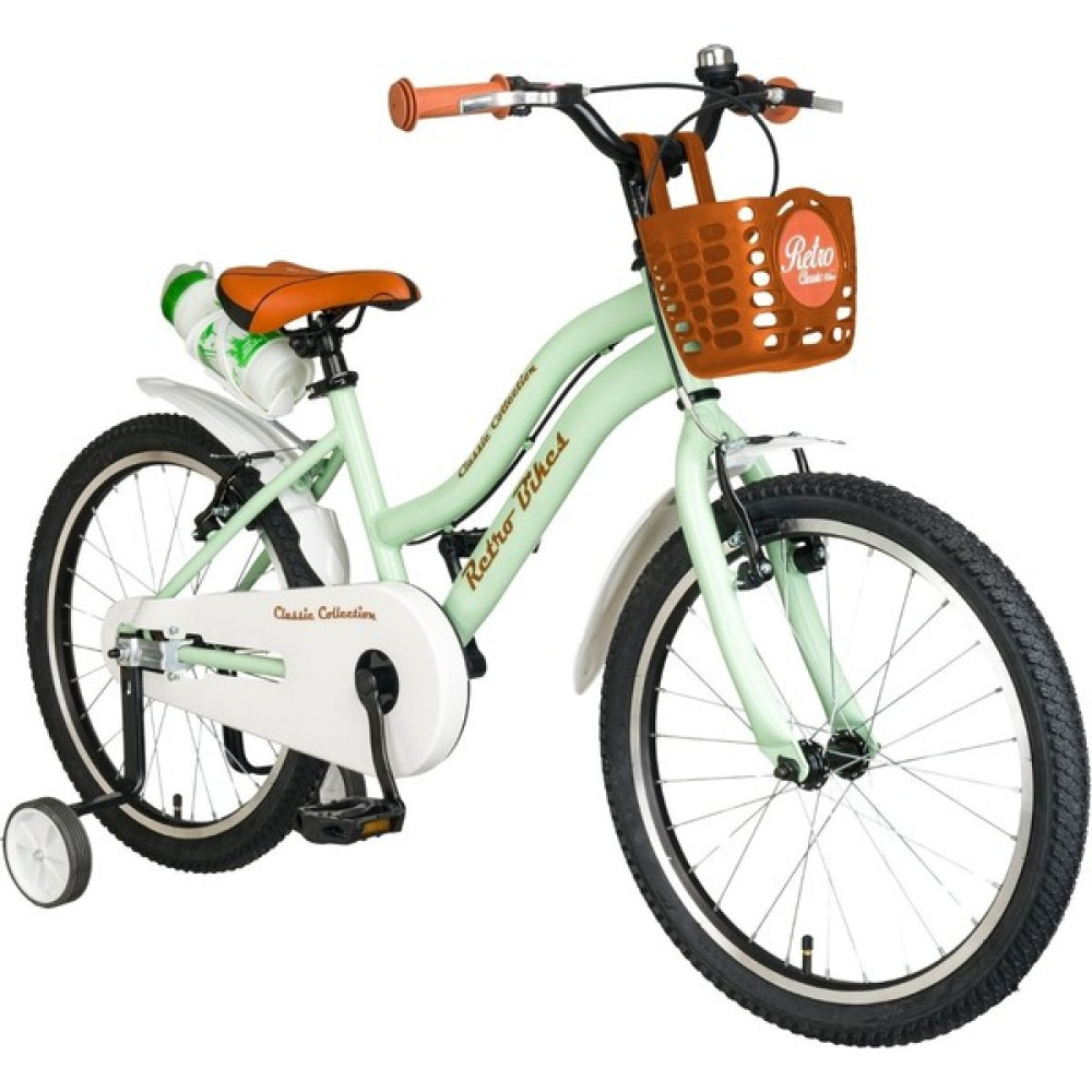 Trendbisiklet Retro Classic 20 Jant 6-10 Yaş Mint Yeşili-Kahve Renkli, Çocuk Bisikleti Çocuk Bisikletleri Fiyatı