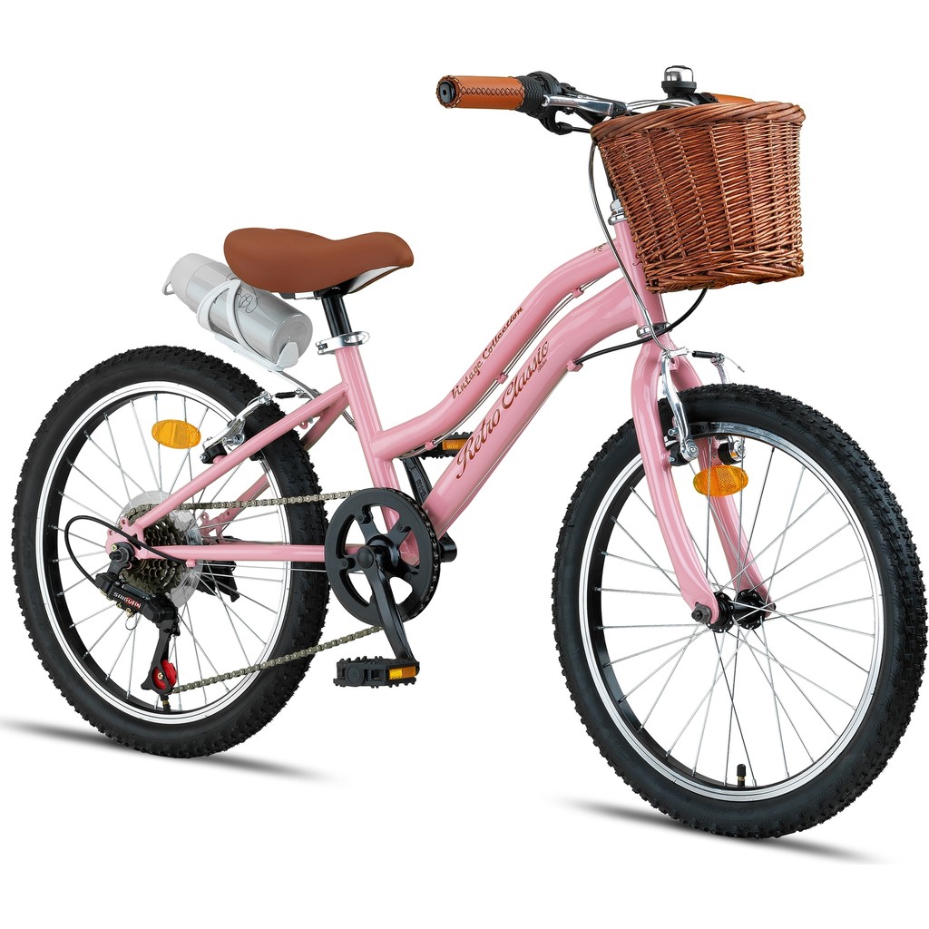 Trendbisiklet Retro Classic 20 Jant Vitesli Hasır Sepetli Çocuk Bisikleti (6-9 Yaş) Pembe Çocuk Bisikletleri Fiyatı