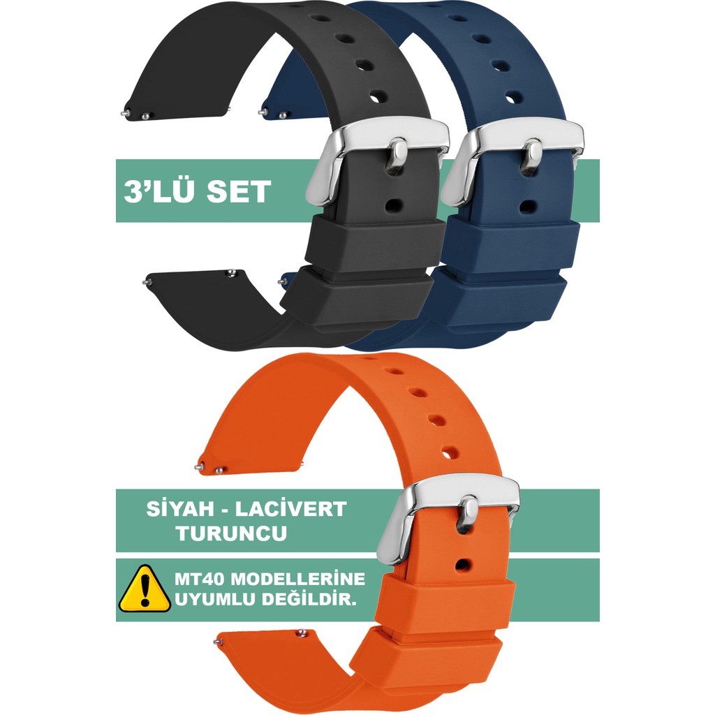 Trendburada Tcl Mt42 Mt42x Mt43 Mt46-Slazenger Akıllı Çocuk Saatleriyle Uyumlu Silikon Saat Kordonu Kayışı - Siyah - Turuncu Akıllı Saat Aksesuarı Fiyatı