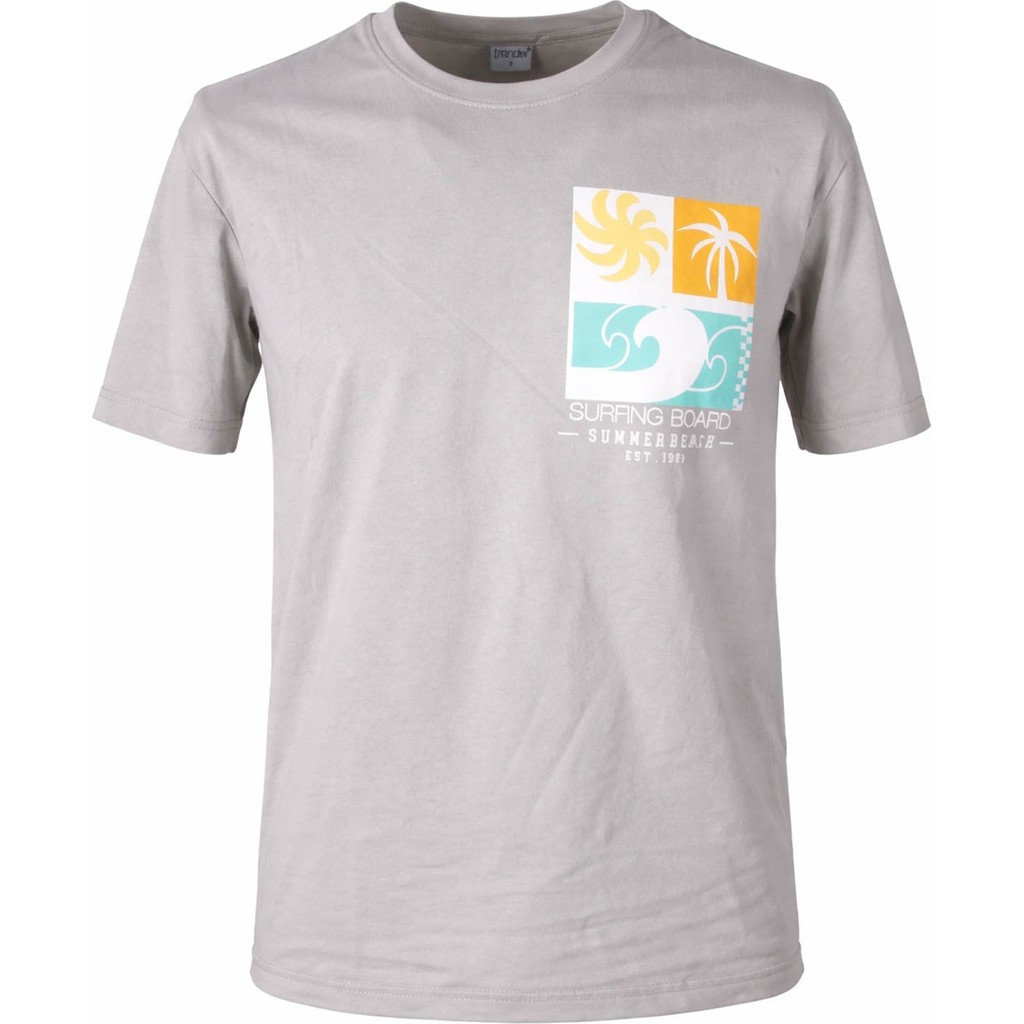 Trender 26YDT1000025 Gri Erkek T-Shirt Surfıng O Yaka Giyim & İç Giyim Fiyatı