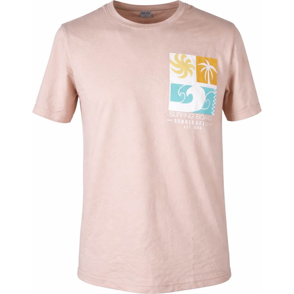 Trender 26YDT1000025 Taş Erkek T-Shirt Surfıng O Yaka Giyim & İç Giyim Fiyatı