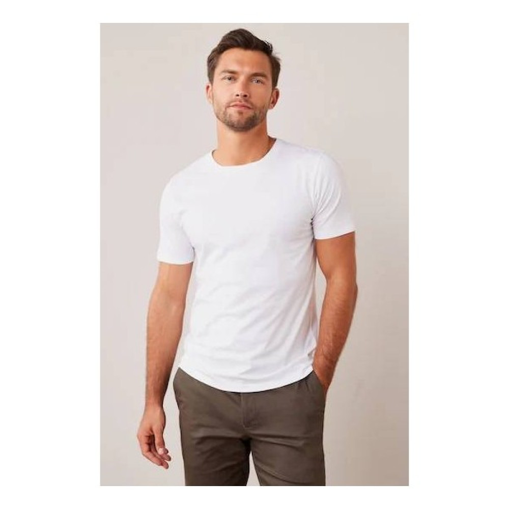 Trender Pamuklu Basic Erkek T-Shirt Beyaz Erkek T-shirt Fiyatı