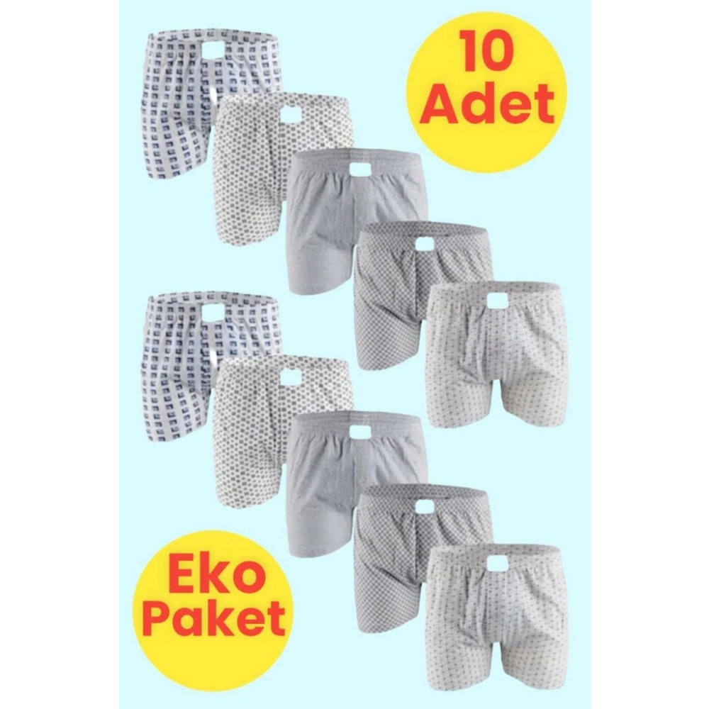 Trenderrs Erkek Paket 10'lu Emprime Boxer Erkek Boxer Fiyatı