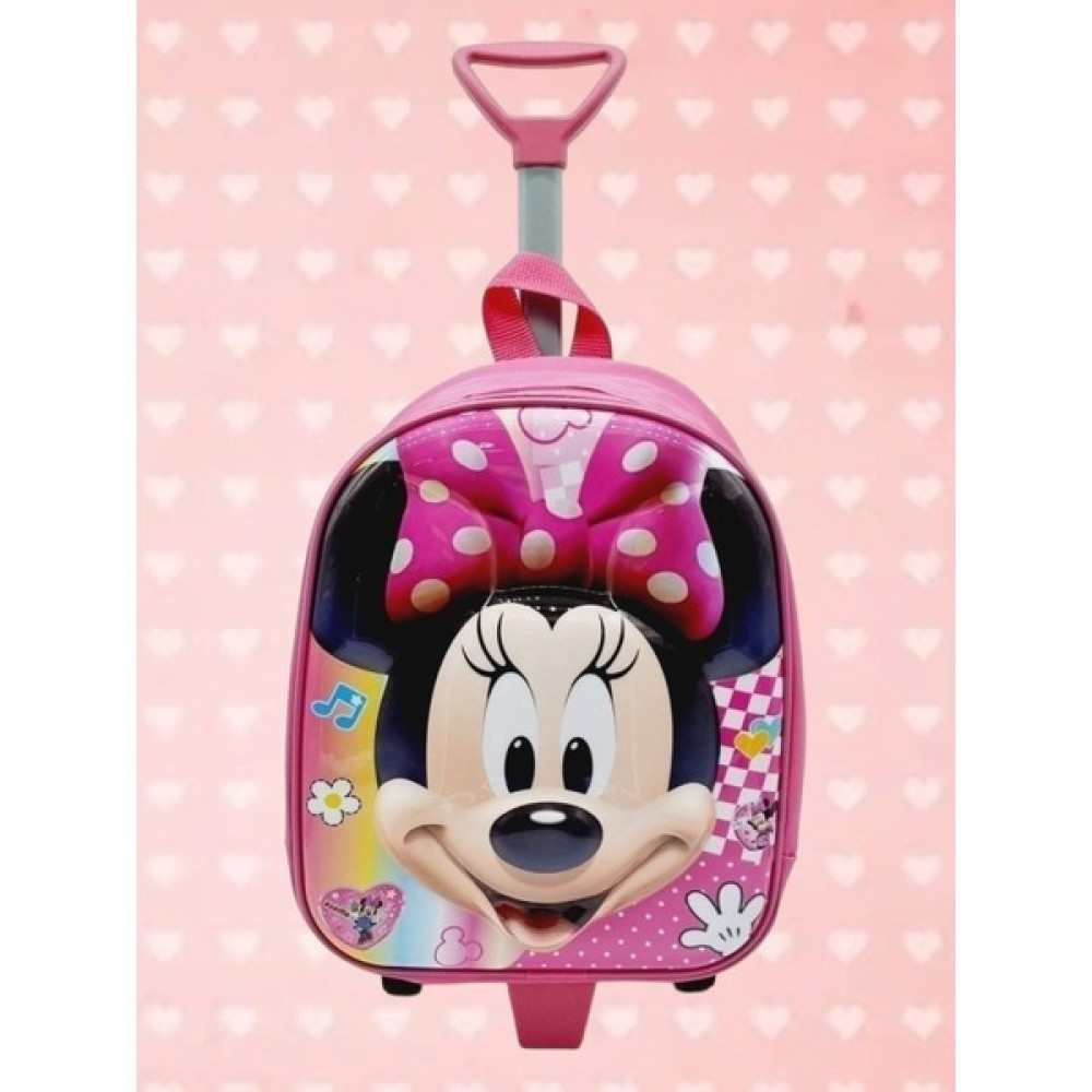 Trenderrs Kız Çocuk Minnie Baskılı Çekçekli Anaokulu Kreş Okul Çantası Sırt Çantası Unisex Sırt Çantası Fiyatı
