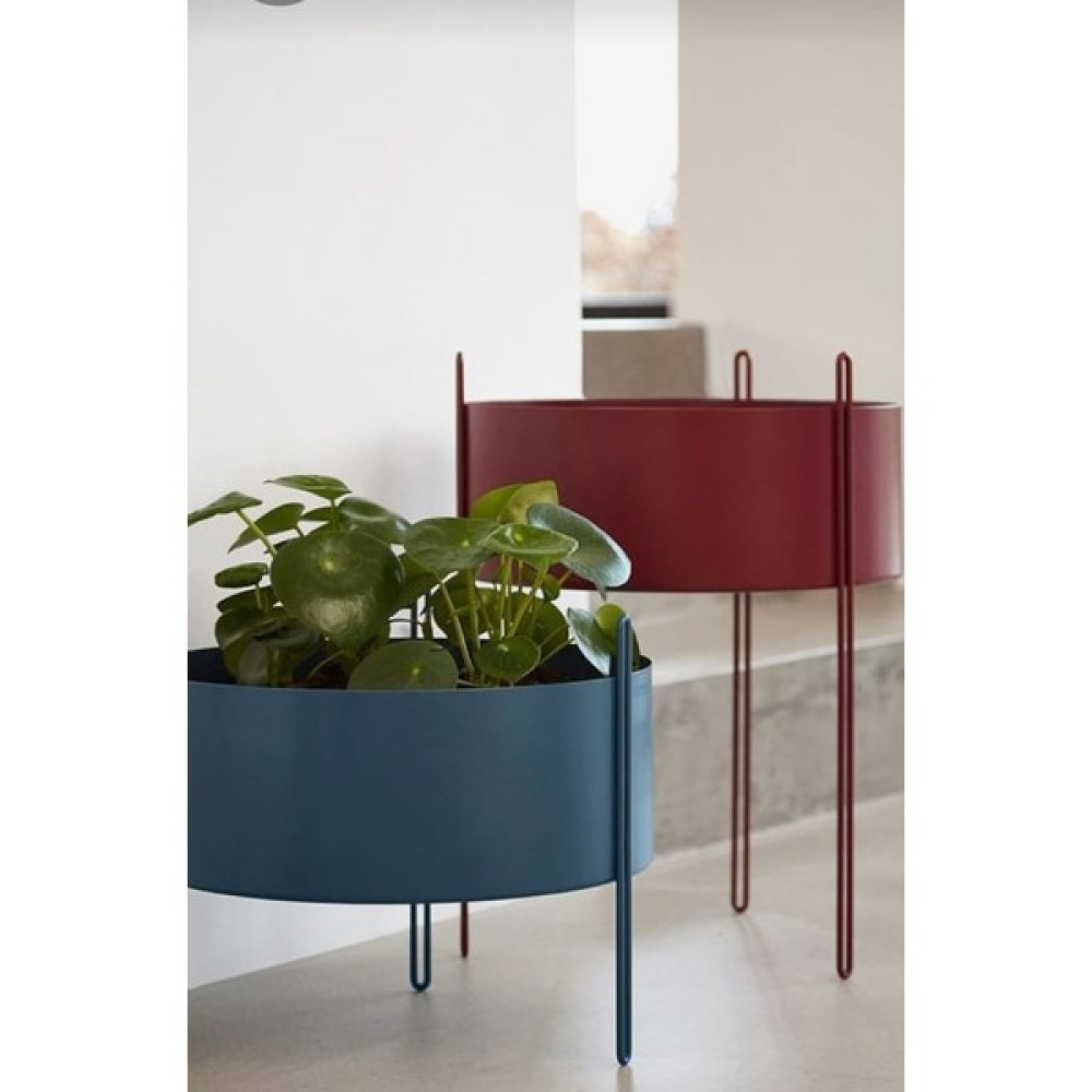 Trendesk 2 Li Kırmızı-Mavi Metal Galvaniz Saksılık Çiçeklik Çiçek Standı - Mavi Saksı ve Aksesuarları Fiyatı
