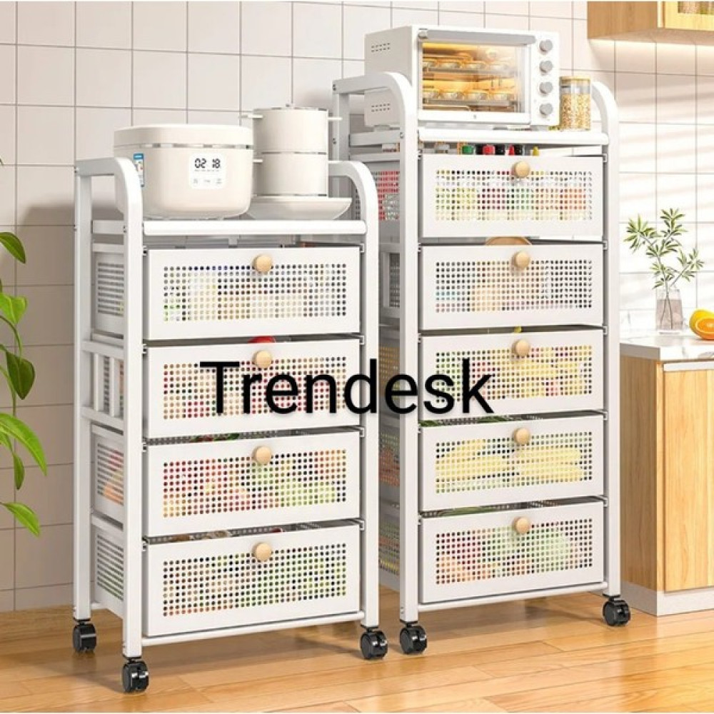 Trendesk 4 Katlı Metal Beyaz Çekmeceli Tekerlekli Patates Soğan Sepeti Sebze Meyve Sepeti Sebzelik - 1 Adet Saklama Kapları Fiyatı