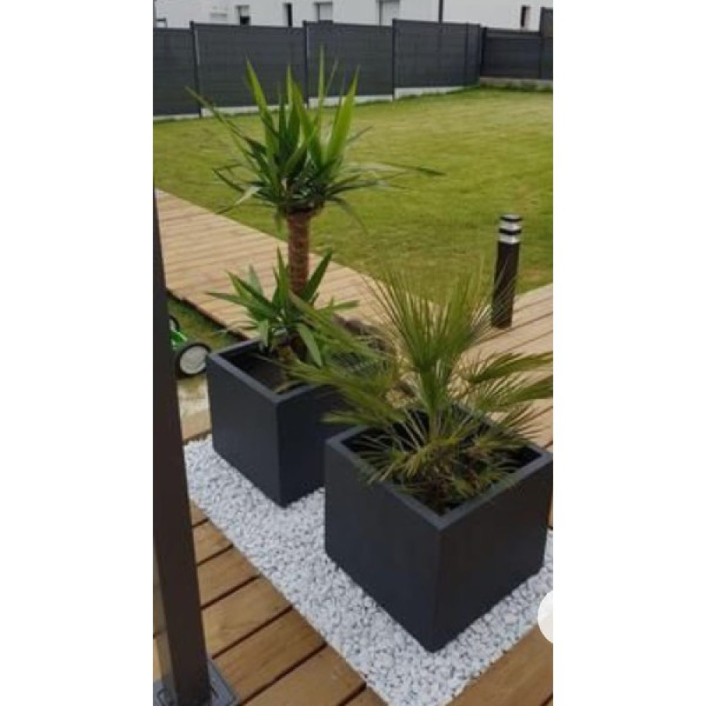 Trendesk Galvaniz Kare Saksılık, Çiçeklik ,Çiçek Standı Te x ture Mat Siyah 40*40*40 cm - Antrasit Saksı ve Aksesuarları Fiyatı