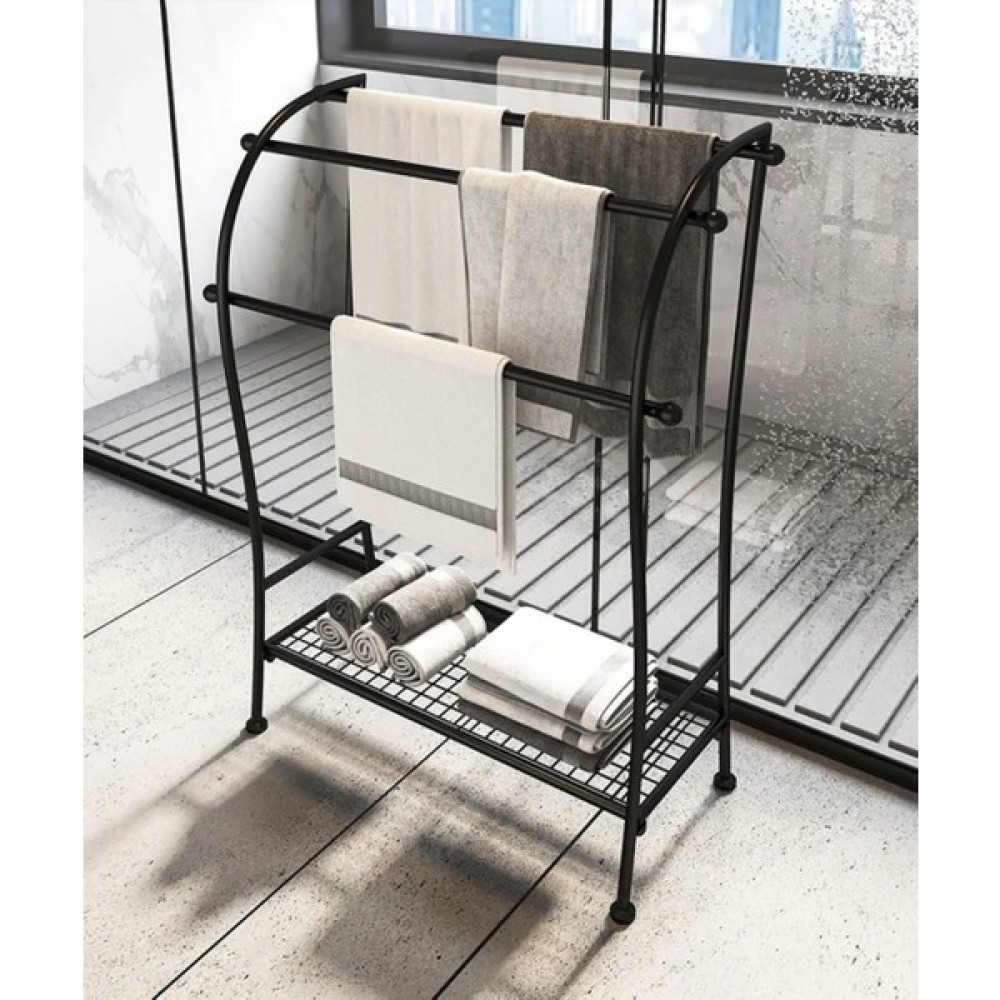 Trendesk Metal Banyo Havlu Askılığı 85*68*28 cm - Siyah Banyo Askılık Fiyatı
