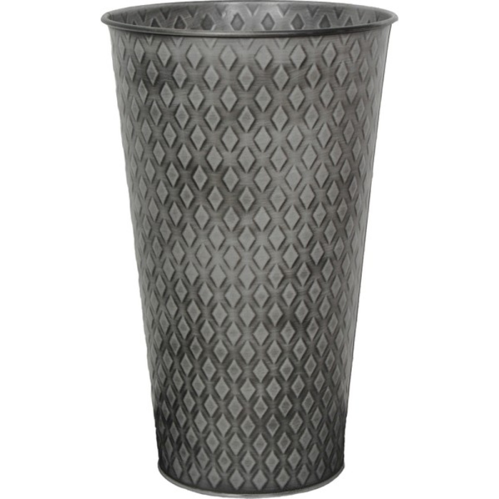 Trendesk Metal Desenli Galvaniz Eskitme Patina Gümüş Saksılık, Çiçeklik ,vazo 41*24CM - Eskitme Gri Saksı ve Aksesuarları Fiyatı