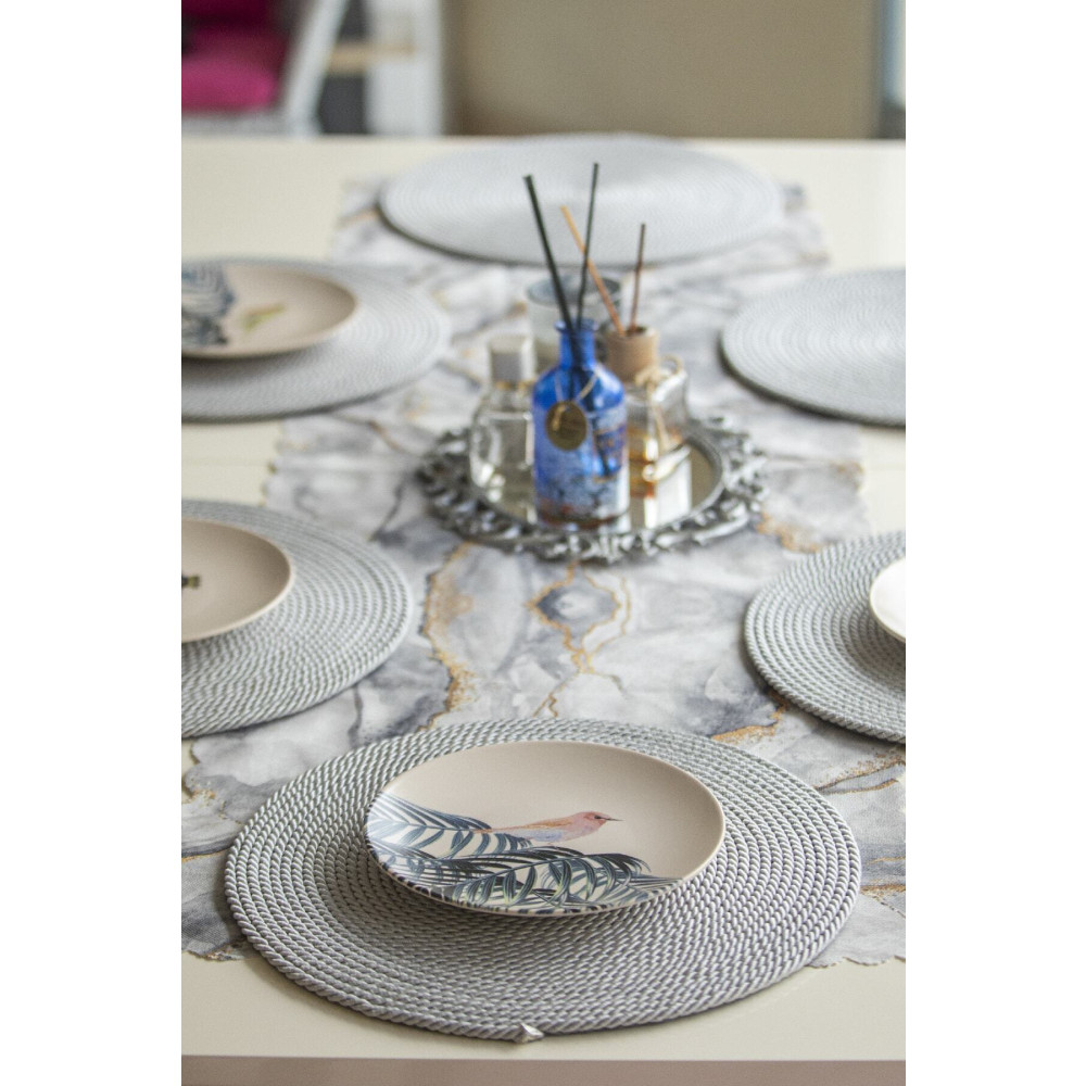 Trendev Amerikan Servis-supla Gri 6lı Set Runner Fiyatı