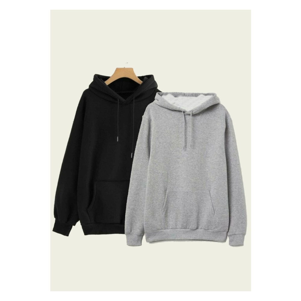 trendgar Trend Clothıng Ikili Unisex Kanguru Cepli Kapüşonlu Sweatshirt Hoodie Sweat M Beden Bayan Sweatshirt Fiyatı