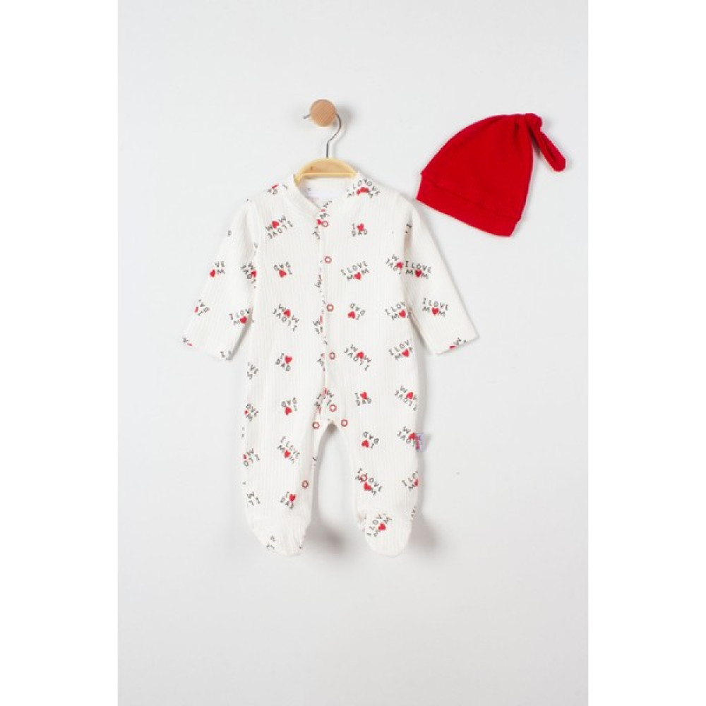 Trendimizbir (By Murat Baby) Fitilli Dad/mom Baskılı Şapkalı Tulum Bebek Tulumu Fiyatı