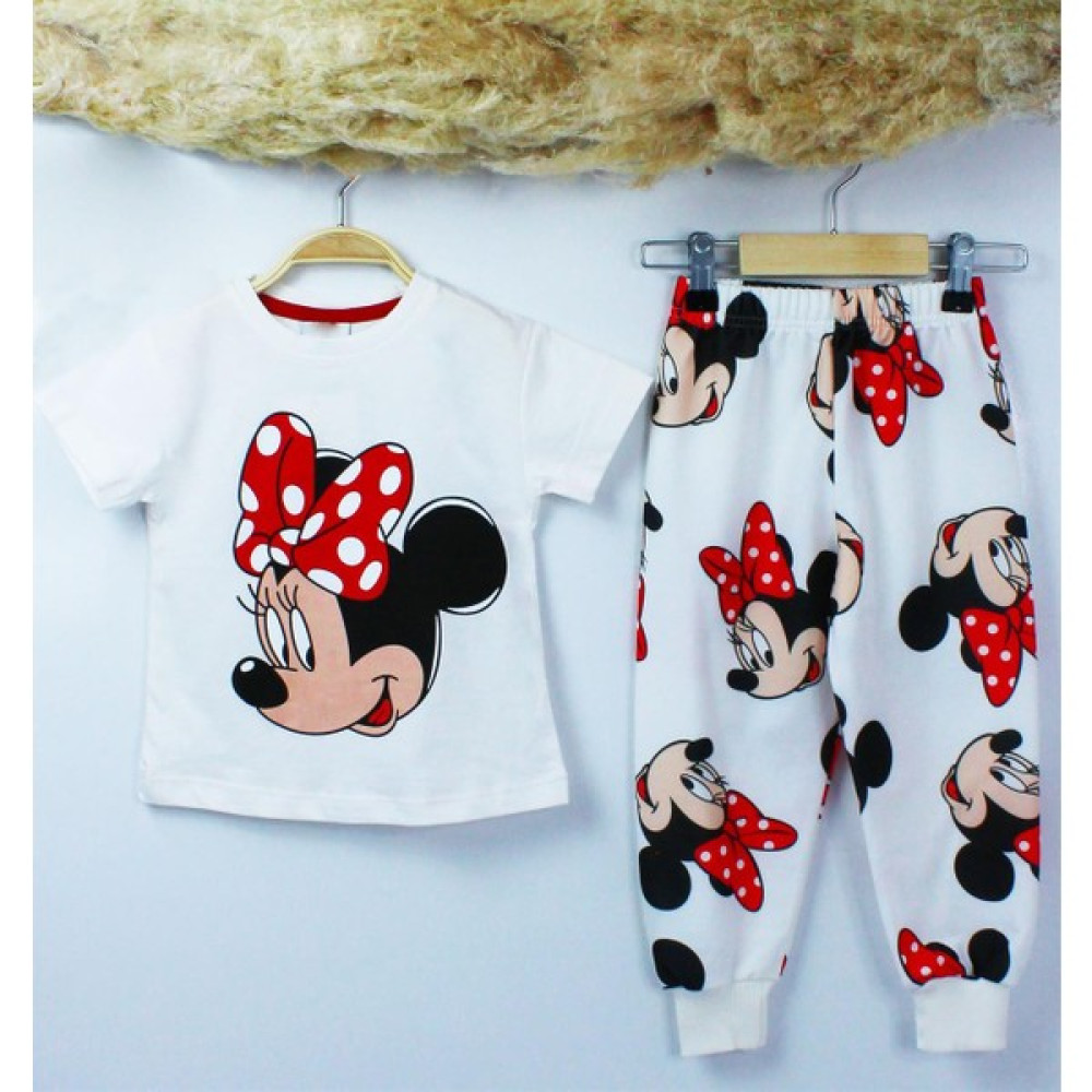 Trendimizbir Minie Mouse Baskılı Alt Uzun Takım Kız Çocuk Giyim Takımı Fiyatı