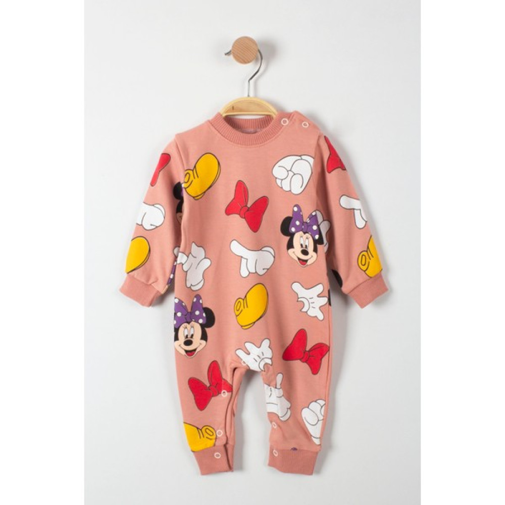 Trendimizbir Minnie Mouse Baskılı Çıtçıtlı Kız Bebek Tulum Bebek Tulumu Fiyatı