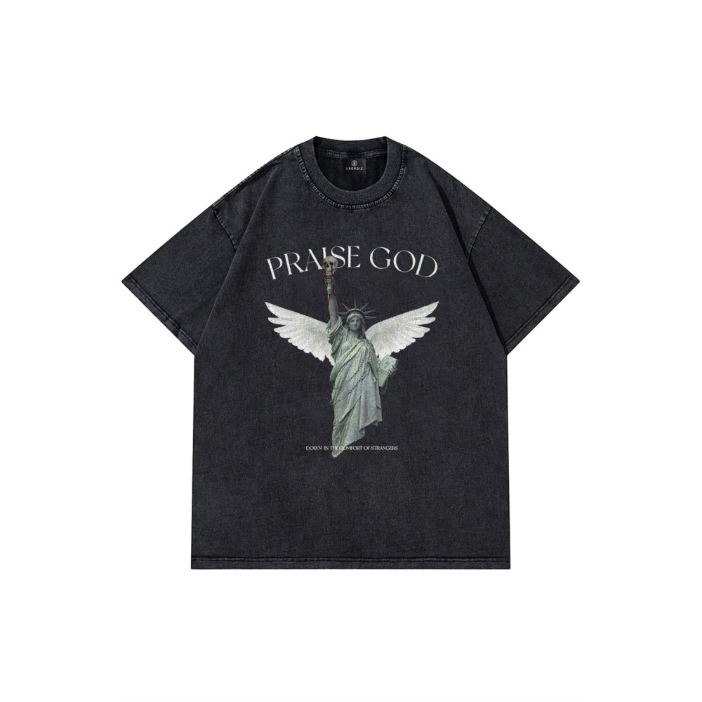Trendiz Unisex Praise God Yıkamalı Antasit Tshirt L Beden Bayan T-shirt Fiyatı