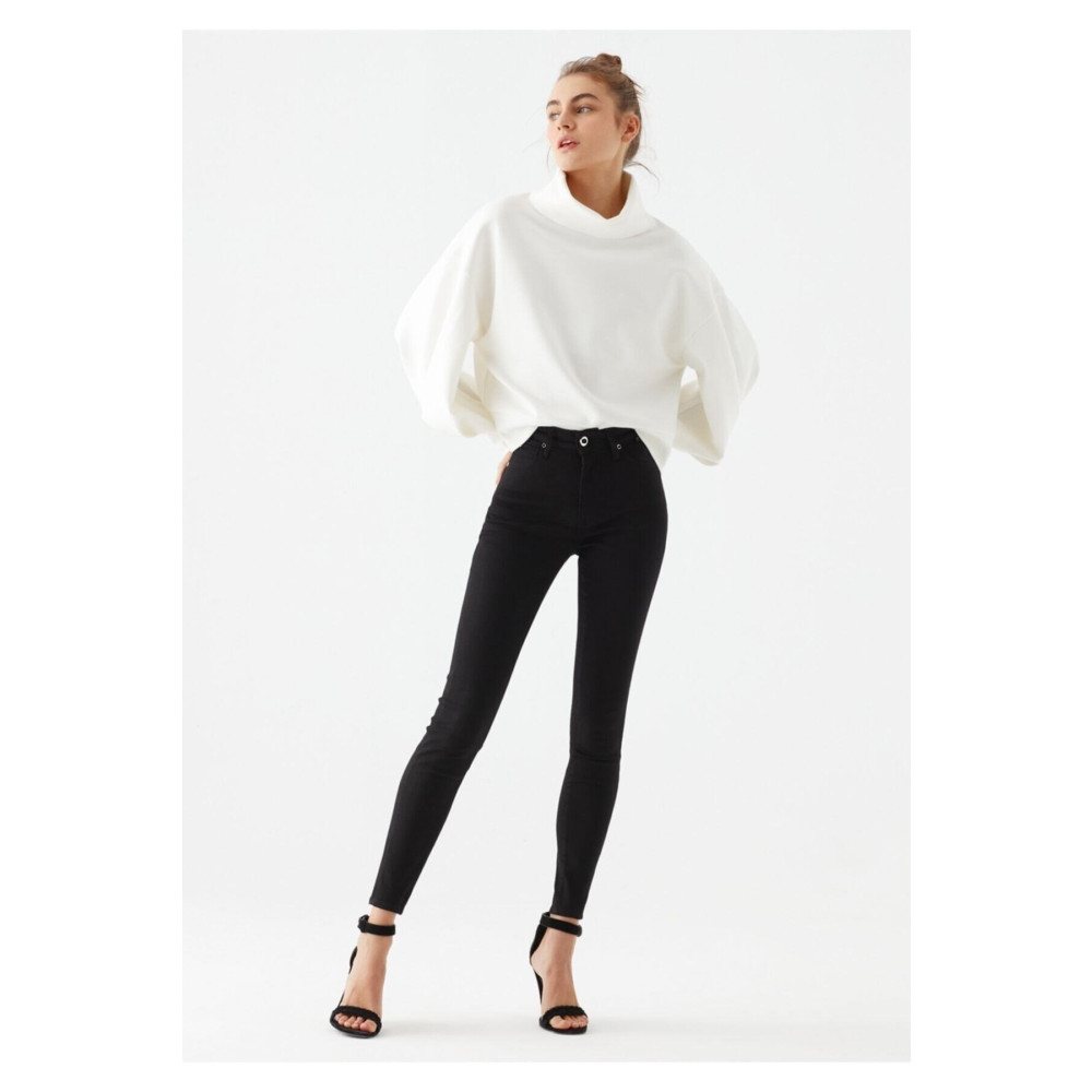 TRENDNATUREL Extra Black Yüksek Solmaz Siyah Jeans Skinny (LÜTFEN BEDEN TABLOMUZA GÖRE SİPARİŞ VERİNİZ) 31 Beden Bayan Jeans / Kot Pantolon Fiyatı