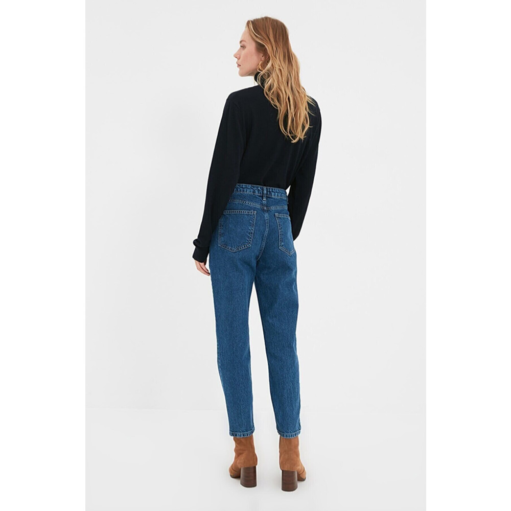 TRENDNATUREL Stella Mavi Likralı Mom Jean Pantolon 33 Beden Bayan Jeans / Kot Pantolon Fiyatı