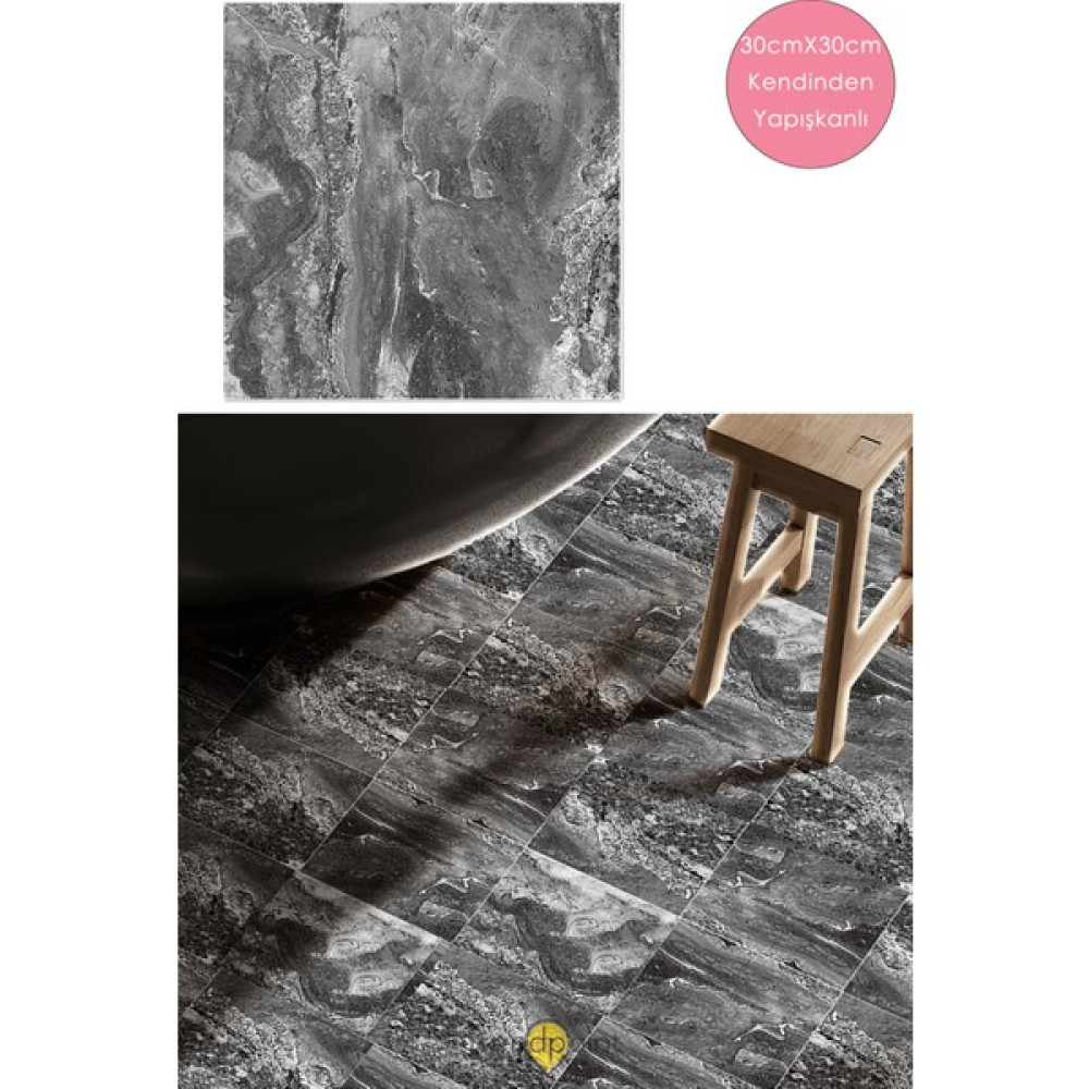 Trendpoint 1 Adet Lvt Zemin ve Duvar Kaplama Kendinden Yapışkanlı 30CM×30CM Mutfak Banyo Antre Karo - Antrasit - 30 x 30 cm Duvar Kağıdı Fiyatı