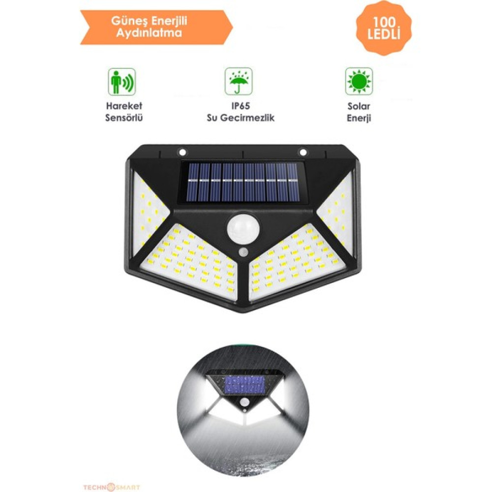 Trendpoint 100 Ledli Hareket Sensörlü Güneş Enerjili Solar Bahçe Lambası LED Şarj Olabilen Dış Mekan & Bahçe Oyuncakları Fiyatı