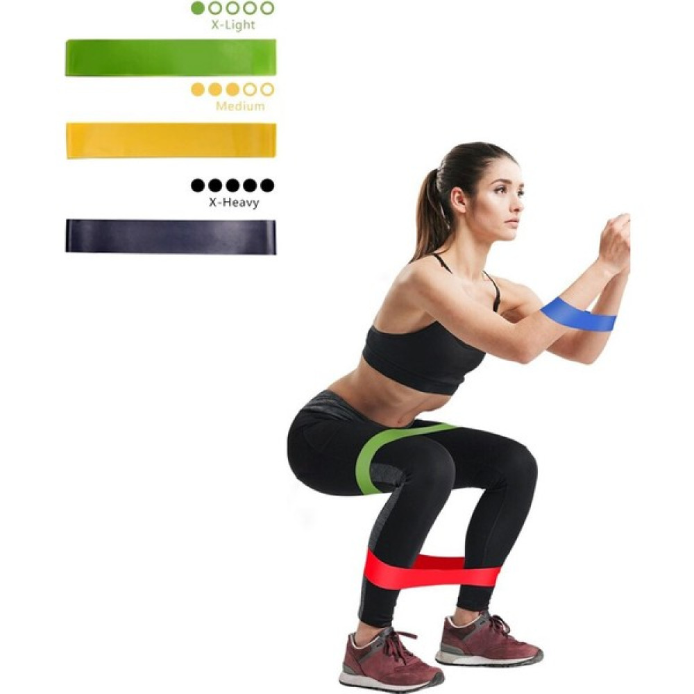 Trendpoint 3 Lü Farklı Dirençte Aerobik Bandı Hafif Orta Sert Pilates Squat Çalışma Lastiği Kondisyon Aletleri Fiyatı