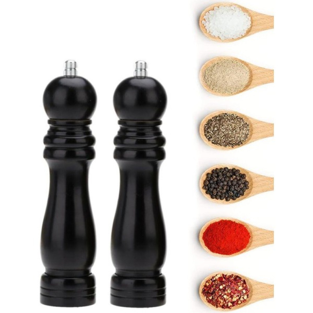 Trendpoint Karabiber Tuz Kahve Baharat Öğütücü Ahşap Manuel El Değirmeni Tuzluk - Siyah - 100 ml Baharat Setleri & Baharatlıklar Fiyatı