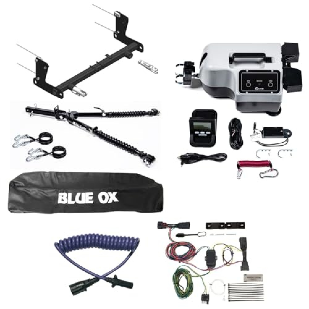 TrendsAuto Blue Ox Alpha 2 Tow Bar & Baseplate Combo with EZ Light Wiring Harness Kit & Patriot Brake System fits 2018 2025 Jeep Wrangler JL Decal | BX1139 BX7380 BX88206 BX8875 BX88368 BRK2022