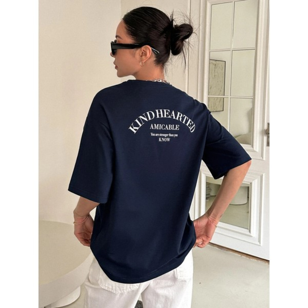 Trendseninle Kadın Kind Hearted Baskılı Oversize T-Shirt Bayan T-shirt Fiyatı