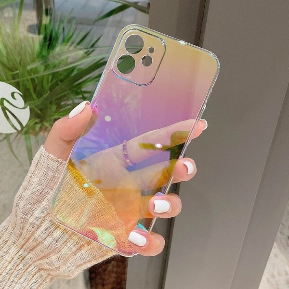Trendshopping Apple iPhone 11 Kamera Korumalı Parlak Şeffaf Gökkuşağı Geçişli Hologramlı Kılıf Şeffaf - Renkli Cep Telefonu Kılıfı Fiyatı