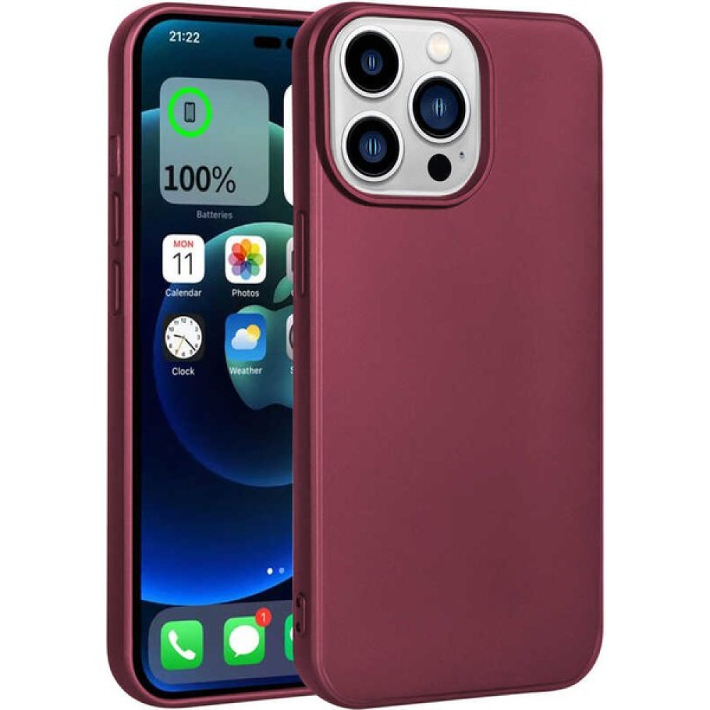 Trendshopping Apple iPhone 14 Pro Max Kılıf Soft Pürüzsüz Ultra Ince Esnek Premier Silikon Kapak - Mürdüm Cep Telefonu Kılıfı Fiyatı