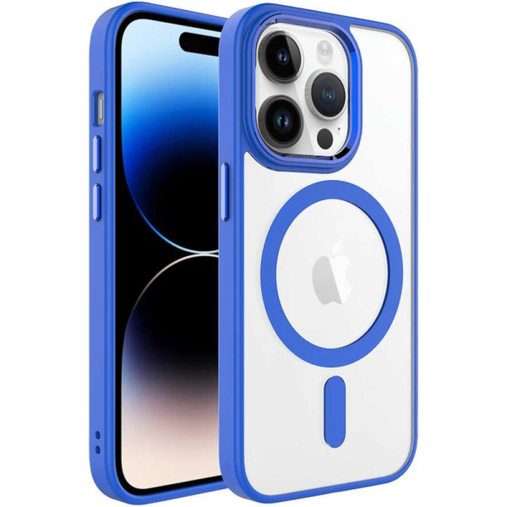 Trendshopping Apple iPhone 14 Pro Max Kılıf Wireless Şarj Özellikli Kamera Korumalı Krom Magsafe Silikon Kapak - Mavi Cep Telefonu Kılıfı Fiyatı