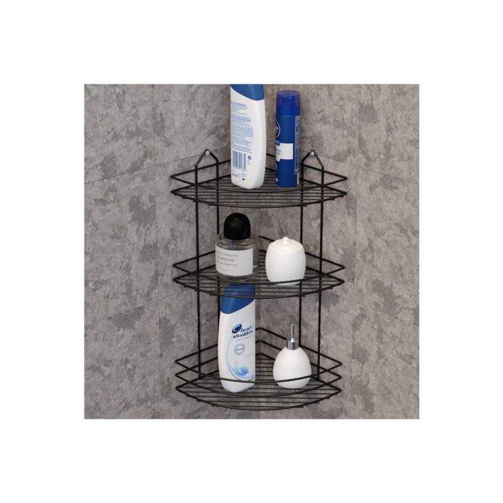 Trendway Paslanmaz 3 Katlı Banyo Köşeliği Şampuanlık Köşelik Banyo Rafı Siyah Eks03 Banyo Aksesuarları Fiyatı