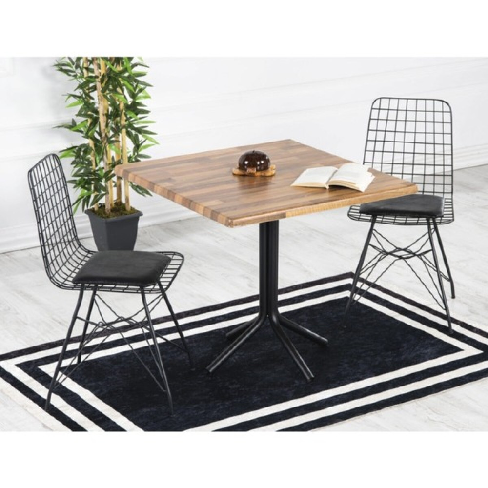 Trendy Assel Alvin 2 Kişilik Yemek Masası Takımı – Mutfak Masası Takımı (80 x 80 Cm) - Akçaağaç - 80 x 80 cm Masa - Sandalye Seti / Takımı Fiyatı