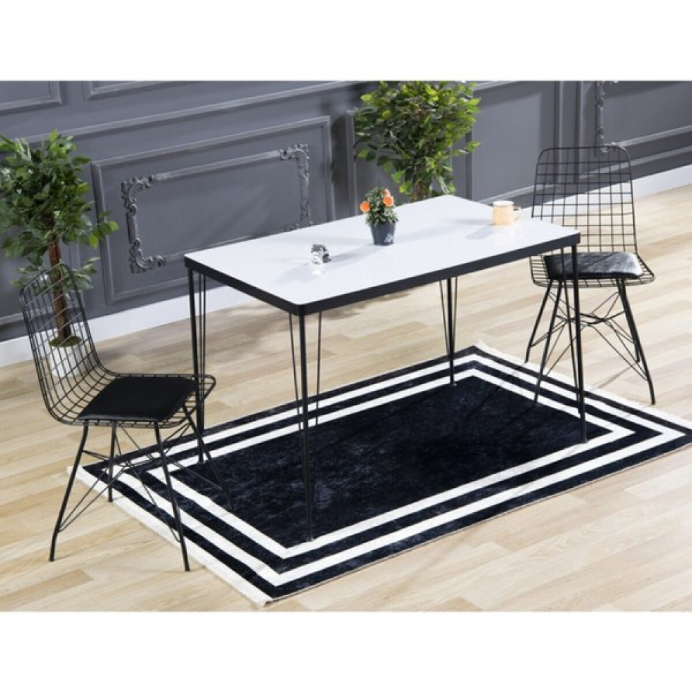 Trendy Assel Linda 2 Kişilik Yemek Masası Takımı-Mutfak Masası Takımı- 70X110 Oval Kenar - Beyaz - 70 x 110 cm Masa - Sandalye Seti / Takımı Fiyatı