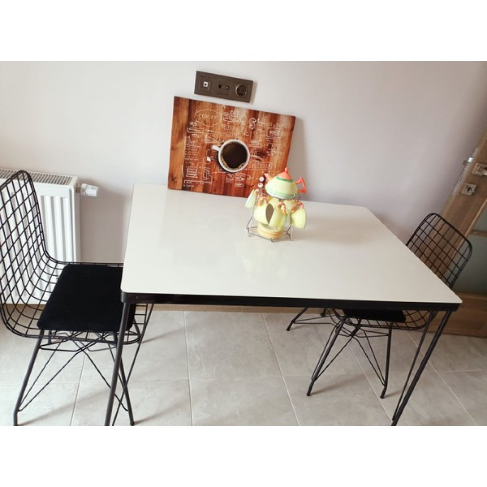Trendy Assel Milan 2 Kişilik Mutfak Yemek Masası Takımı Beyaz - 60 x 90 cm Masa - Sandalye Seti / Takımı Fiyatı