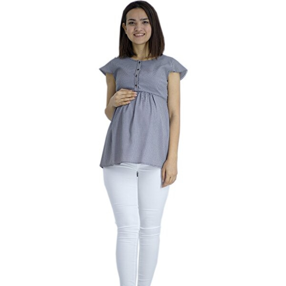 Trendy Düğme Detaylı Hamile Bluz Bluz Fiyatı