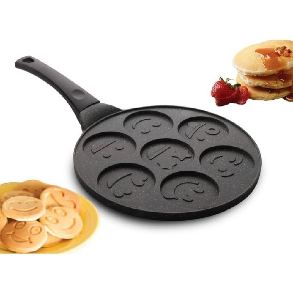 Trendy Granit Pankek Tavası 28 cm Gülen Yüz Emojili Pankek Tavası Kek Kalıpları Fiyatı