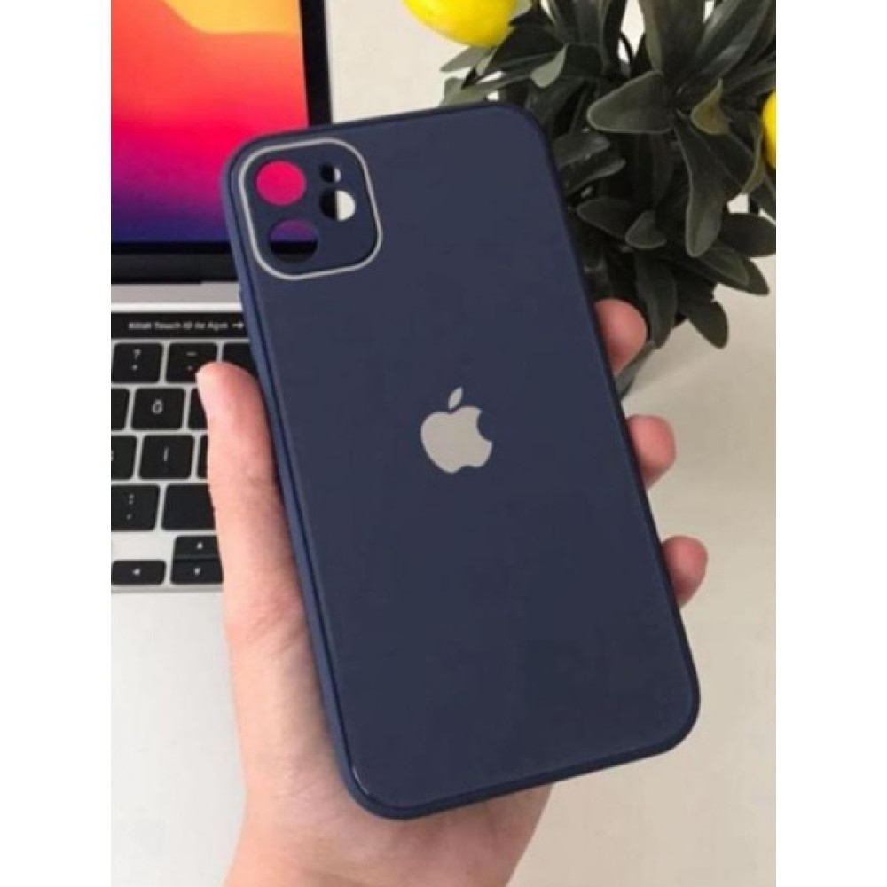 Trendy Kılıf Apple iPhone 11 Uyumlu Cam Kılıf - Lacivert Cep Telefonu Kılıfı Fiyatı