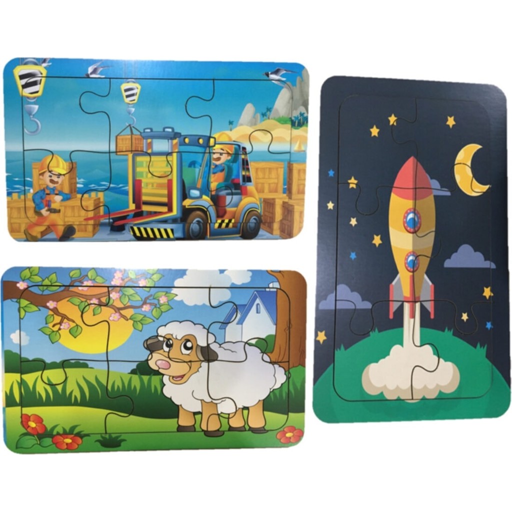 Trendy Toys Ahşap Puzzle Ilk Yapbozum 3 Adet 6 Parçalı 18X11CM Anne Bebek Oyuncak Fiyatı