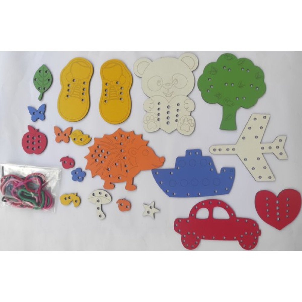 Trendy Toys Eğitici Ahşap Renkli Ip Geçirme Örgü Seti 25 Parça Montessori El Kası Geliştirme Eğitici Oyuncak Fiyatı