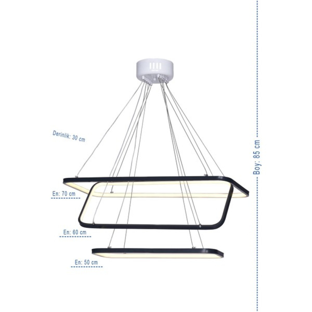 Trendylight Eda Ledli Siyah Modern Rgb Ledli - Beyaz Avize Fiyatı