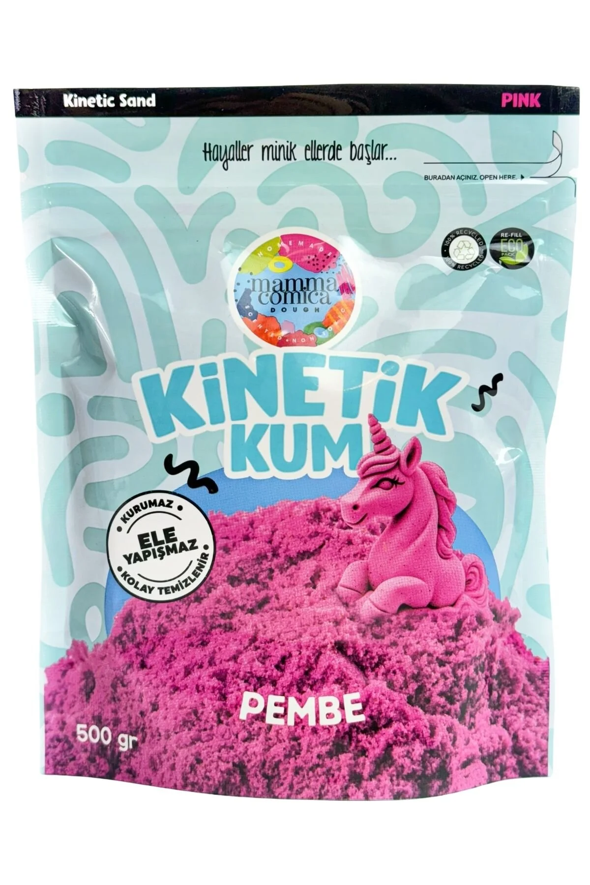 Mammacomica Dough  Pembe Kinetik Kum - 500 gr Eğitici Oyuncak Fiyatı